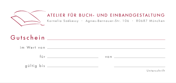 Buchbinderei Gutschein